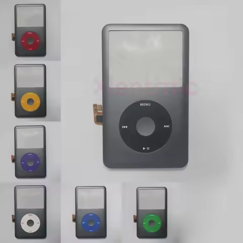 For iPod 6th Classic Grey Front Cover panel with clickwheel flex cable Housing kit for replacement A