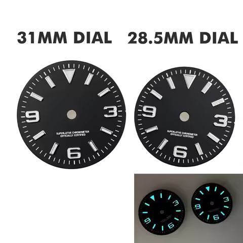 NH35 Dial GBW9 Luminous Watch Dial Logbook Surface Probe 28.5mm 31mm Watch Faces for NH35A/4R35/NH34