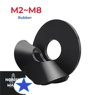 HCdailyToolsMix M2 M2.5 M3 M4 M5 M6 M7 M8 Black Soft Rubber Flat Washer Plane Spacer Insulation Gask