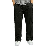 Rihoas กางเกงผู้ชายขนาดใหญ่4Xl 6Xl 5Xl ลำลองเอวยางยืดหลายกระเป๋ายาวกางเกงวิ่งออกกำลังกายทรงตรงคาร์โก