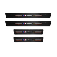 Sieece 4PCS For BMW M Car Door Sill Protector Carbon Fiber Auto Threshold Strips Sticker Anti Scratc