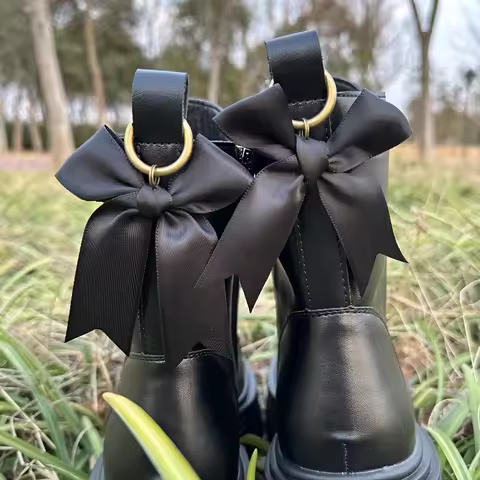 Premium Satin Bow 2-Piece Set Y2K-Style Booties Accessory Multi-Purpose Zipper Pull for Bags