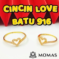 916 Gold Stone Love Ring 916 Gold Ring Bajet 916 Gold Stone Ring Pure 916 Gold Stone Love Ring