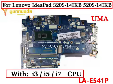 LA-E541P For Lenovo IdeaPad 320S-14IKB 520S-14IKB Laptop Motherboard With CPU I3 I5 I7 7 7th 8th DDR