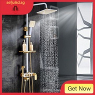 【Available】Shower Set Full Copper Black Gold Bathroom Shower Head Bathroom Thermostatic Shower