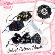 🌸ETHEREAL FASHION🌸 Velvet Printed Cotton Mask Reusable Mask Face Covering Fashion Mask
