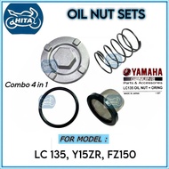LC135 FZ150 Y15ZR OIL NUT SETS (PLUG DRAIN+OIL NUT SPRING+OIL NUT SCREEN+OIL NUT ORING)