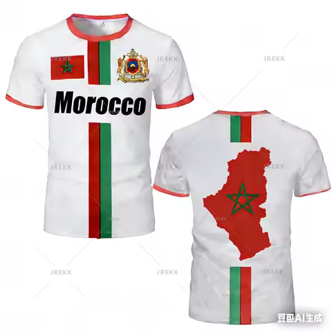 Morocco Football Jersey Maillot Football T Shirts New Design Trendy Short Sleeve Quick Drying Team U