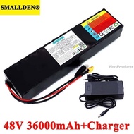 SMALLDEN 48V 36000mAh 36Ah Electric Bike Lithium Battery Pack with Charger & BMS for 250W-1000W Ebik