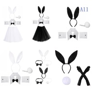 All Rabbit Headband Tail Bowtie Costume Bunny Cosplay  Easter Bunny Costume Set