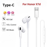 Type C Wired Headphones In Ear Earsets Game 9D HiFi Headset With Microphone For Honor X7d 4G 5G 2026