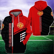Manchester-United F.C TEXT LOGO 3D HOODIE
