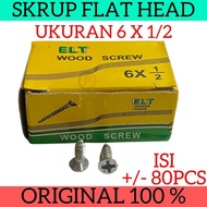 ELT Wood Box Screw 6 x 1/2 Worm Bolt Screw Wood Screw 6x1/ 2 Inch