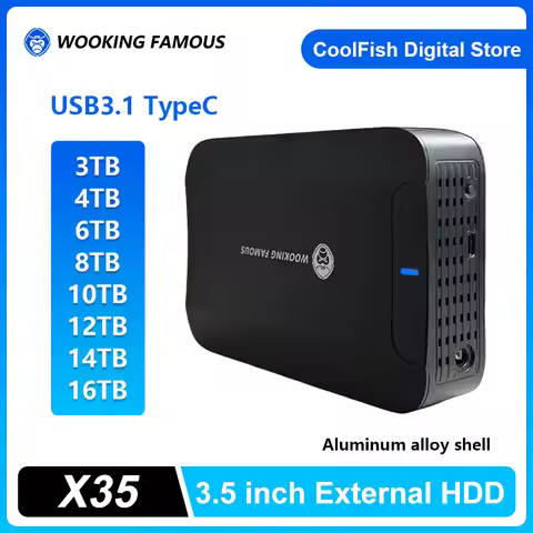 Portable Hard Disk HDD 3TB 4TB 6TB 10TB 12TB USB3.1 TypeC 3.5'' External Hard Drive Disk 20TB Memory