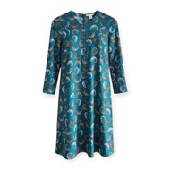 H&M 3/4 Sleeve Chameleons Print Green Shift Dress