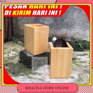 (H88) Minimalist Teak Wood Aesthetic Spoon, Fork, and Chopstick Container