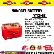 YTX9-BS YTX9 BTX9 KOYOKO NANOGEL BATTERY Z250 TNT600 DUKE RC VTS200 ELEGAN PULSAR SKYLINE VERSYS YUA