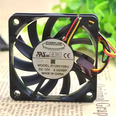 FOR EVERFLOW R126010BU 6010 6CM 12V 0.25A double Ball Fan 60X60X10MM