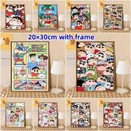 DROFE-20×30cm with frame-paint by number-Crayon Shin chan-number painting-painting by number-diy pai
