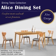 T.LIVING SET MEJA MAKAN 4 KERUSI/ALICE DINING SET (FULL-SET)/DINING ROOM SET/DINING CHAIR/DINING TAB