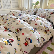 Crayon Shin Chan Cartoon Bedding Sets Dormitory Bedroom Comforter Cover Flat Bedsheet Pillowcase