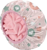 E ENASUE Reusable 3-layer shower cap, extra large waterproof shower cap, suitable for all types of l