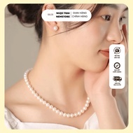 Combo 2 Elegant 7-8mm pearl necklace and earringsPiece, makes a meaningful gift