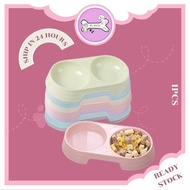 Economy Candy Pet Bowl Double Food & Water Feeding Colourful Bowl Cat Dog Kitten Puppy Budget Bowl B