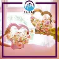 FOLDABLE LOVE Flower Box Surprise Delivery Box Love Shape Flower Box Handle Box Handle Flower Box (5