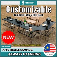 UtanKingTM Customizable Camping Table Rack Bamboo Aluminium Iron Steel Top Foldable Tables Picnic BBQ Rak Meja Lipat