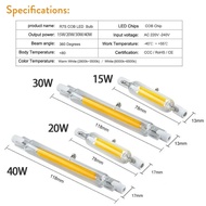 R7S LED 78มม. 15W 20W หรี่แสงได้ R7S สูงสปอตไลท์กำลังสูง118มม. 30W 40W 220V ซังหลอดไฟหลอดแก้วแทนที่ห