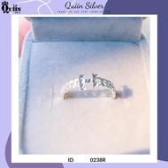 Silver ring, silver S925 Quiin - H-shaped chain ring for women 0238R