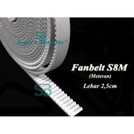 SHIPPINGbebas - fanbelt s8m width 25mm fanbelt teeth S8M width 2.5cm open belt meter Fanbelt S8M wid