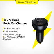 Baseus 160W Car Charger QC 5.0 Quick Charge With 2C+U Charger For iPhone 14 Pro Max Laptops Tablets 