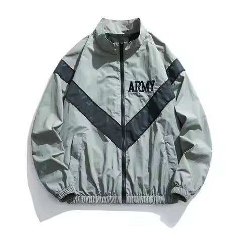 Over sized US Army Improved Physical Fitness Uniform Reflective PT Jacket Windproof Water Resistant 