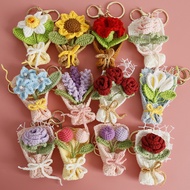 MZB 1 Piece Finished Product Sweet Hand-Knitted Bouquet Pendant Heavy Industry Wool Crochet Bouquet 
