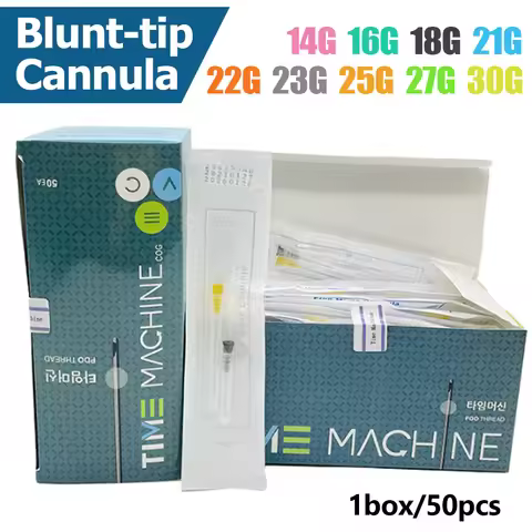 50pcs/box Disposable Blunt-tip Cannula 14G 16g 23G 25G 27G 18G 22G 50mm 70mm Blunt Body Piercing Tat