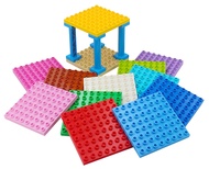 12.8x12.8CM Double-sides Baseplate Big Size Diy Building Blocks Compatible with Duplo Base Plate Toy