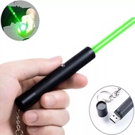 Mini USB Rechargeable Green Laser Pointer 5MW 532NM Bright Green