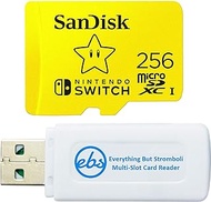 SanDisk 256GB Nintendo Switch MicroSDXC UHS-I Memory Card for Nintendo Switch OLED Model (SDSQXAO-256G-GNCZN) U3, Class 10, 4K UHD Bundle with (1) Everything But Stromboli MicroSDXC &amp; SD Card Reader