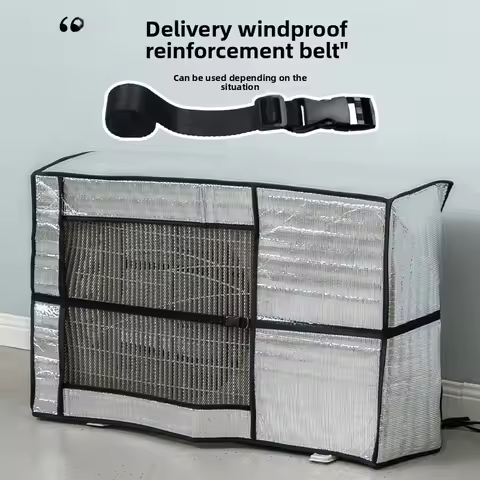 Waterproof Sunproof AC Outdoor Cover, Aluminum Foil Dust Protector for 1.5HP/2HP Air Conditioner