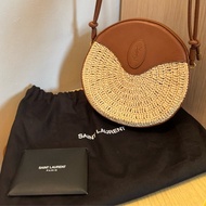(Full set 全套, unused 未使用品) YSL Saint Laurent Mini Bag Nolita Crossbody Bag 拉菲草皮革斜孭袋