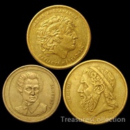 Fidelity Greece 3 Pieces Full Set 20-50-100 Delac Copper Coins Early Foreign Coins Coins Foreign Coi