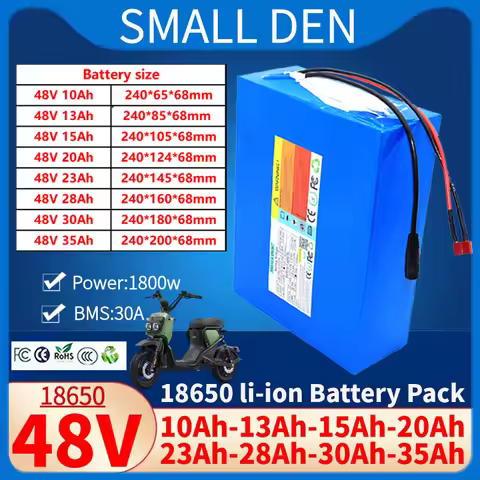 48V 15Ah 20Ah 23Ah 28Ah 30Ah 35Ah 18650 lithium battery 1500W with 30A BMS electric scooter battery 