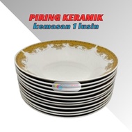 Diskon Piring Keramik 1 Lusin 12 Pcs Murah / Piring Makan Keramik 1