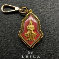 Leila Amulets ท้าวเวสสุวรรณ วัดจุฬามณี รุ่นรับขวัญศิษย์ ปี 62 ผงจูซาแดง หน้ากากกะไหล่ทอง พิมพ์ใหญ่ (พร้อมพวงกุญแจฟรีตามรูป)