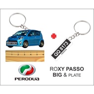 perodua Roxy passo myvi blucy racy keychain 2d