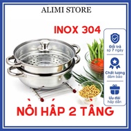 Stainless Steel Multi-Function 2-Storey Autoclave - High-Grade Cooker With Steamer - Durable Stainless Steel - Multi-Function 2-Storey Pot