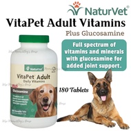 Naturvet VitaPet Adult Dog Daily Vitamins for Dogs Plus Glucosamine - 180 Chewable Tab
