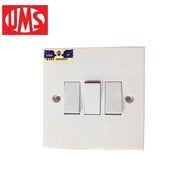 [SIRIM] UMS 3 Gang 1 Way Flush Switch 203-1W